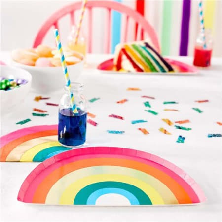 Rainbow Shaped Party Plates I Rainbow Party Tableware I My Dream Party Shop I UK