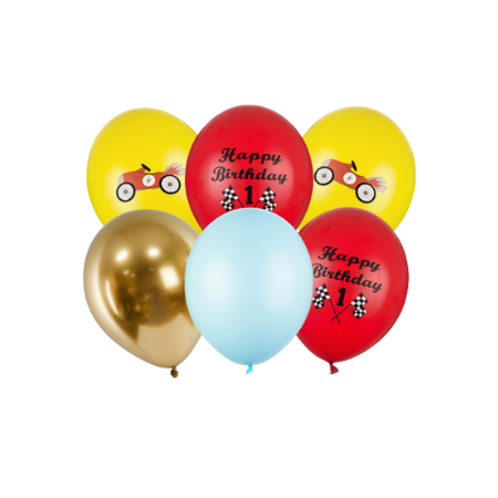 1st Birthday Red Car Latex Helium Balloon Bouquet I Collection Ruislip I My Dream Party Shop