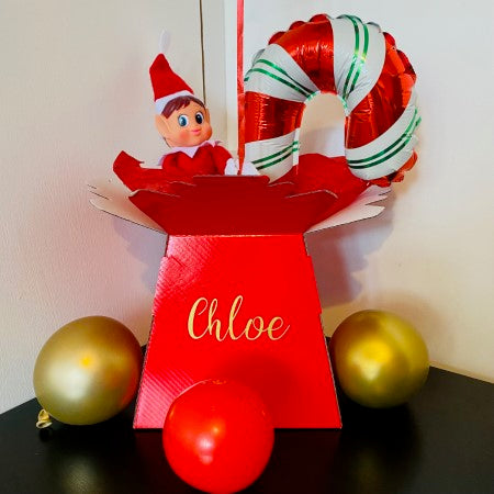 Red Elf Arrival Balloon I Naughty Elf Balloons I My Dream Party Shop