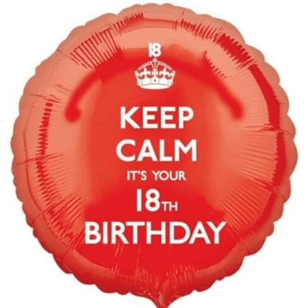 Red Keep Calm It's Your 18th Birthday Balloon I Modern 18th Birthday Party I My Dream Party Shop UK