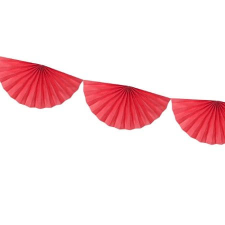 Red Fan Garland I Modern Red Party Decorations I My Dream Party Shop UK