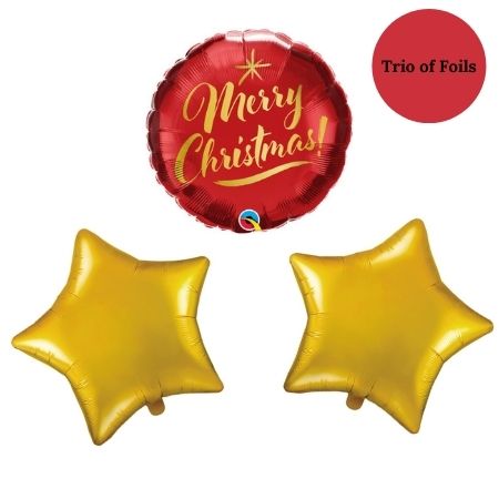 Helium Inflated Red and Gold Merry Christmas Balloons I Ruislip I My Dream Party Shop