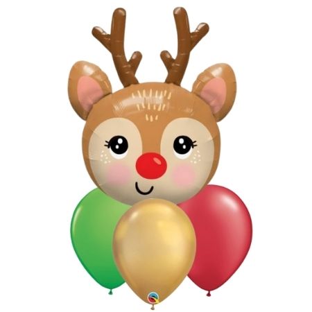 Reindeer Head Helium Balloon Bouquet I Balloons for Collection Ruislip I My Dream Party Shop