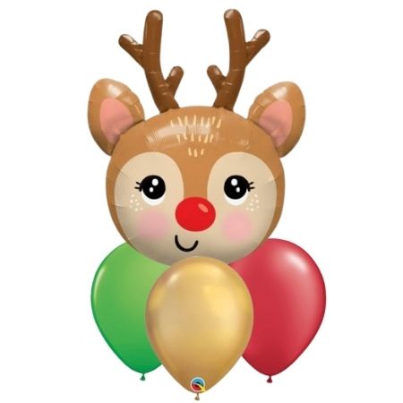 Reindeer Head Helium Balloon Bouquet I Balloons for Collection Ruislip I My Dream Party Shop