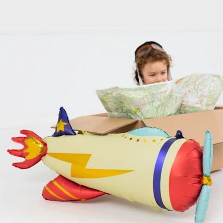 Retro Aeroplane Supershape Balloon I Fun Foil Supershape Balloons I My Dream Party Shop UK