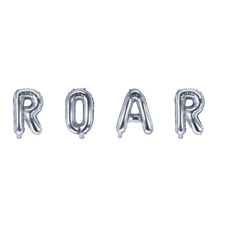 ROAR Silver Balloon Bunting I Dinosaur Party Decor &amp; Tableware I My Dream Party Shop I UK