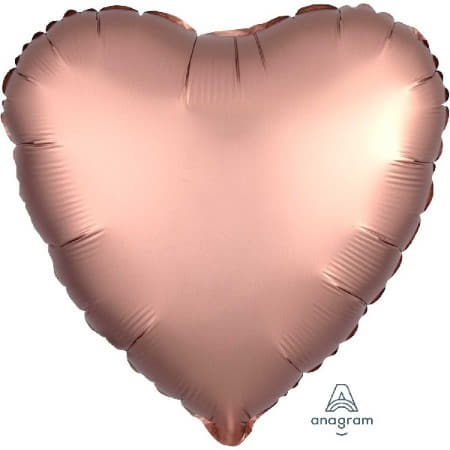 Rose Copper Satin Heart Balloon I Foil Party Balloons I My Dream Party Shop UK