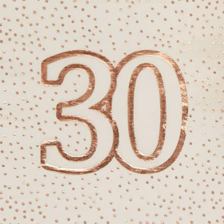 Rose Gold and White 30th Birthday Napkins I Modern 30th Birthday Party I My Dream Party Shop UK