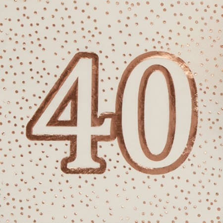 Rose Gold and White 40th Birthday Napkins I Modern 40th Birthday Party I My Dream Party Shop UK