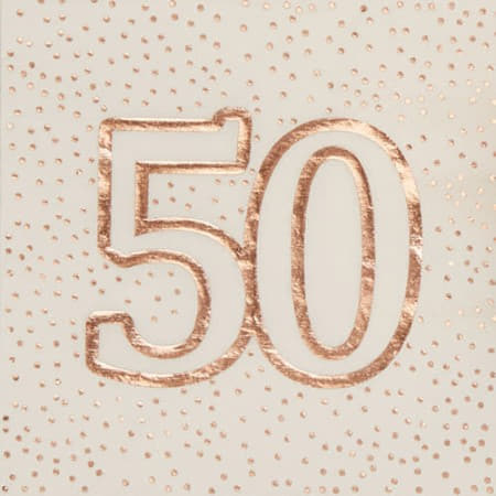 Rose Gold and White 50th Birthday Napkins I 50th Birthday Party I My Dream Party Shop UK