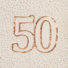 Rose Gold and White 50th Birthday Napkins I Modern 50th Birthday Party