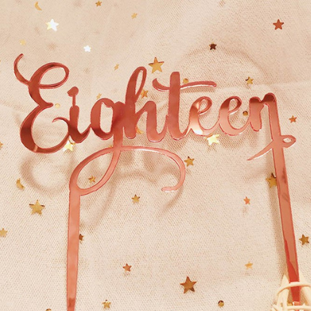 Rose Gold Eighteen Cake Topper I Rose Gold Party I My Dream Party Shop