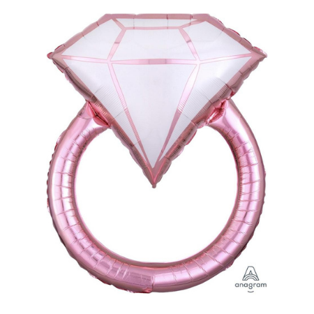 Rose Gold and White Engagement Ring Balloon I Engagement Party Supplies I My Dream Party Shop