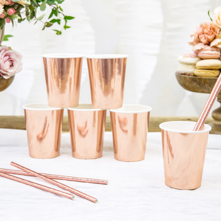 Rose Gold Foil Cups I Rose Gold Party Supplies I My Dream Party Shop UK