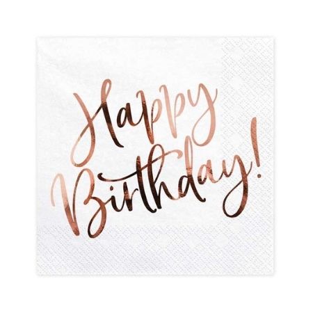 Rose Gold Happy Birthday Napkins I Rose Gold Party Supplies I My Dream Party Shop