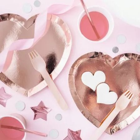 Heart Shaped Rose Gold Plates I Wedding Tableware I My Dream Party Shop UK