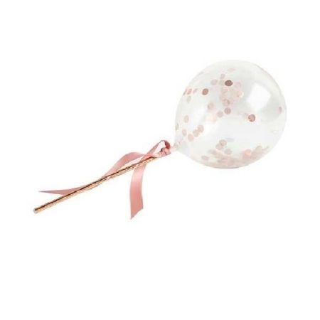 Rose Gold Mini Confetti Balloon Wands I Rose Gold Decorations I My Dream Party Shop