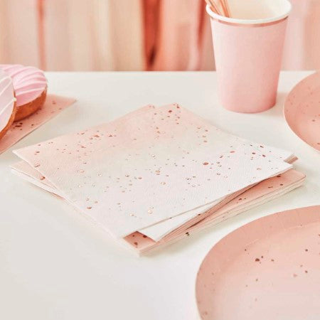 Rose Gold Ombre Napkins Ginger Ray I Pink Party Tableware I My Dream Party Shop