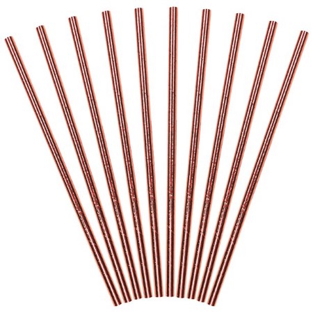 Metallic Rose Gold Straws I Rose Gold Party Tableware I My Dream Party Shop UK