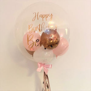 Personalised Rose Gold and Pink Bubble Balloon I My Dream Party Shop