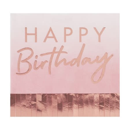 Rose Gold and Pink Ombre Fringe Napkins I Pink and Rose Gold Party I My Dream Party Shop UK