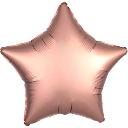 Rose Copper Satin Star Balloon I Rose Gold Party Decorations I UK