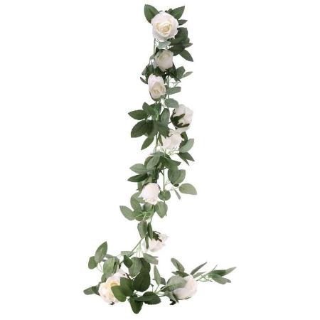Artificial White Rose Garland I Wedding or Party Decoration I My Dream Party Shop I UK