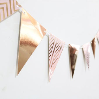 Rose Gold Flag Bunting I Rose Gold Party Decorations I My Dream Party Shop UK