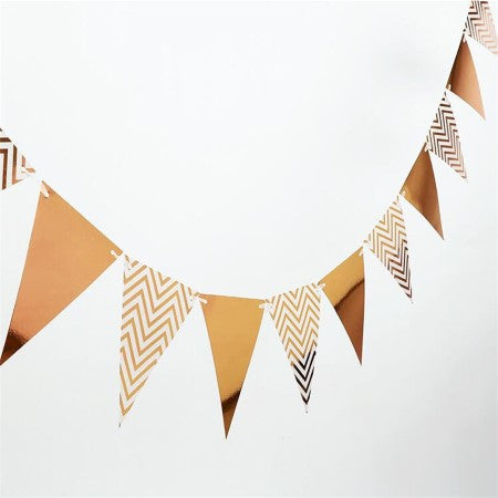 Rose Gold Foil Flag Bunting I Rose Gold Party Supplies I My Dream Party Shop I UK