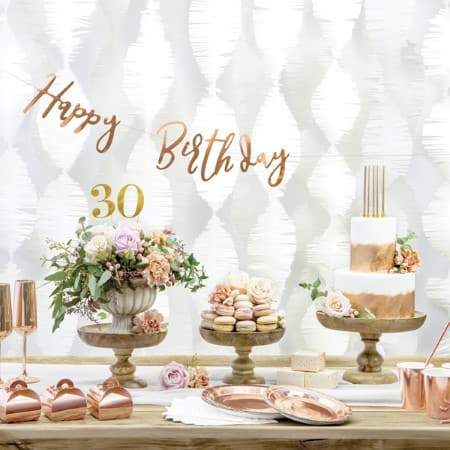 Rose Gold Happy Birthday Garland I Stylish Rose Gold Party Accessories I My Dream Party Shop I UK