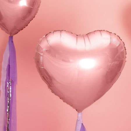 Metallic Foil Rose Gold Heart Balloon I Rose Gold Balloons I My Dream Party Shop I UK