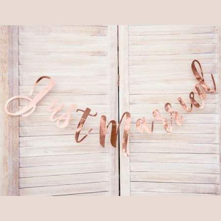 Just Married Rose Gold Garland I Wedding Garlands I My Dream Party UKShop I UK