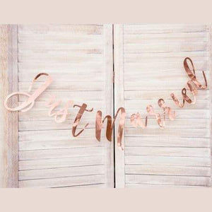 Rose Gold Just Married Garland I Wedding Banners, Signs and Garlands I My Dream Party Shop I UK