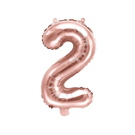 Helium Inflated Rose Gold Number 2 Balloon I Helium Inflation Ruislip I UK