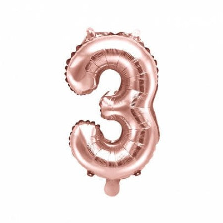 Rose Gold Number 3 Balloon I Rose Gold Foil Numbers Balloons I UK