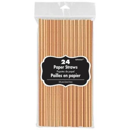 Metallic Rose Gold Straws I 24 pack I My Dream Party Shop UK
