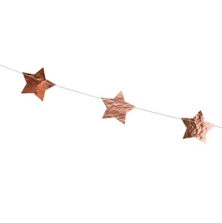 Rose Gold Foil Star Garland I Rose Gold Decorations I UK