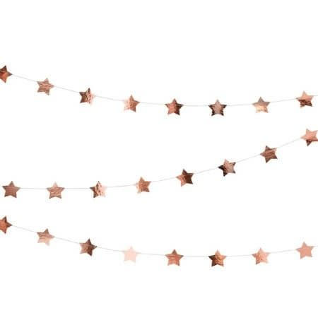 Rose Gold Star Garland I Rose Gold Decorations I UK