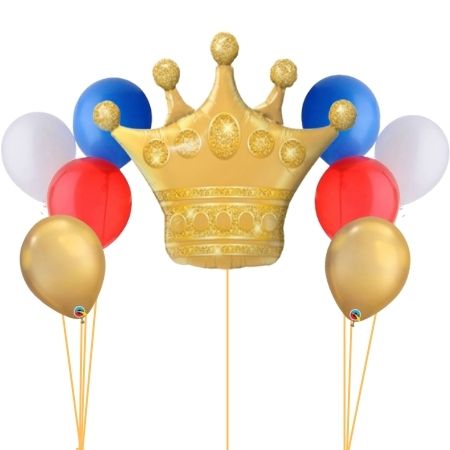 Royal Coronation Crown and Helium Bouquets I Collection Ruislip I My Dream Party Shop