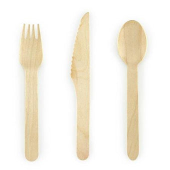 Wooden Eco Friendly Cutlery Set I Disposable Party Cutlery I My Dream Party Shop UK