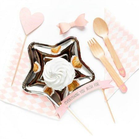 Blush Pink Heart Wooden Cutlery I Eco Friendly Cutlery I My Dream Party Shop