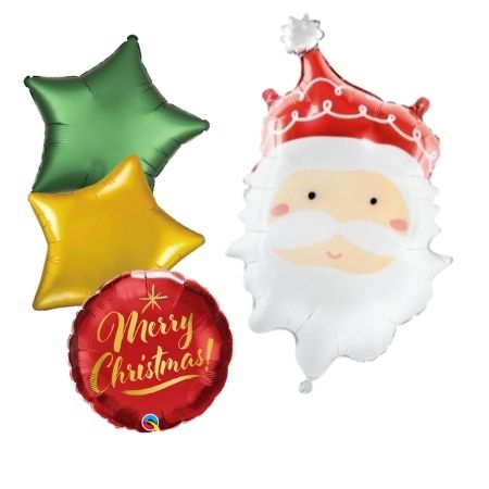 Giant Santa Head and Christmas Foil Balloons I Collection Ruislip I My Dream Party Shop