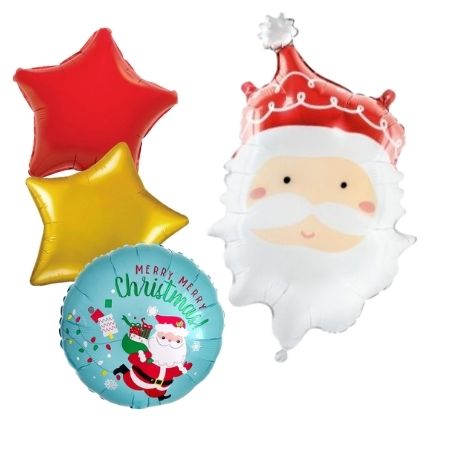 Giant Santa Head and Christmas Foil Balloons I Collection Ruislip I My Dream Party Shop