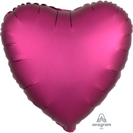 Satin Luxe Pomegranate Pink Heart Foil Balloon I Modern Party Balloons I My Dream Party Shop