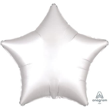 White Satin Luxe Star Balloon I White Party Balloons I My Dream Party Shop UK