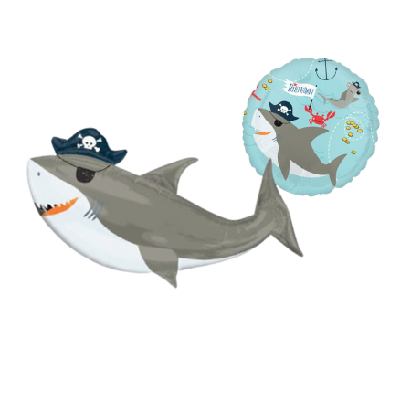 Sea Ahoy Pirate Shark Helium Balloon Sets I Under the Sea Party I My Dream Party Shop