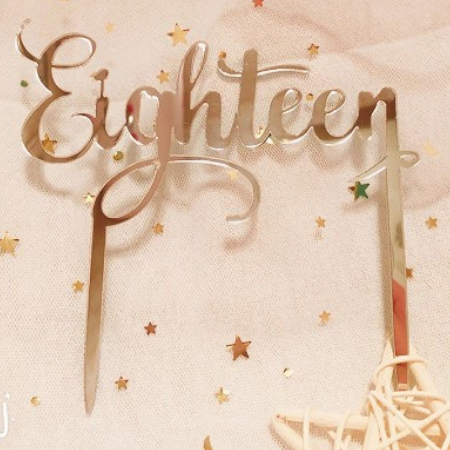 Silver Eighteen Cake Topper I Eighteenth Birthday Party I My Dream Party Shop