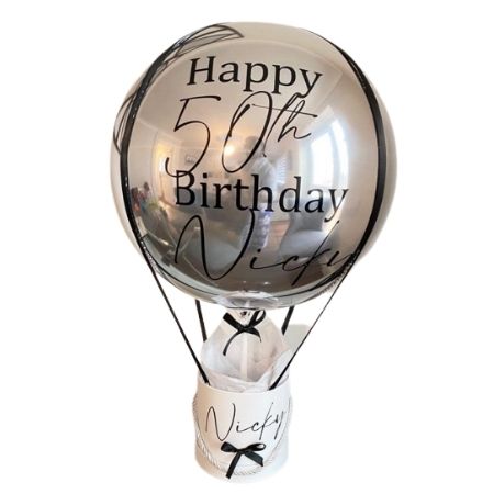 Silver Orbz Hot Air Balloon I Personalised Hot Air Balloons I My Dream Party Shop