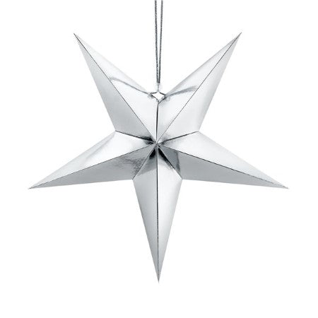 Silver Star Decoration 45 cm I Christmas Party Decorations I My Dream Party Shop