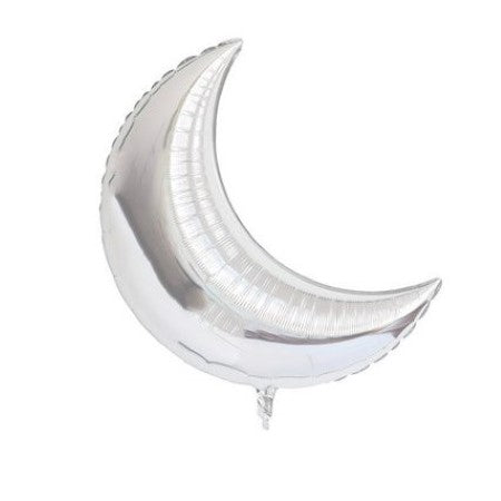 Metallic Silver Moon Balloon I Cool Foil Party Balloons I My Dream Party Shop I UK